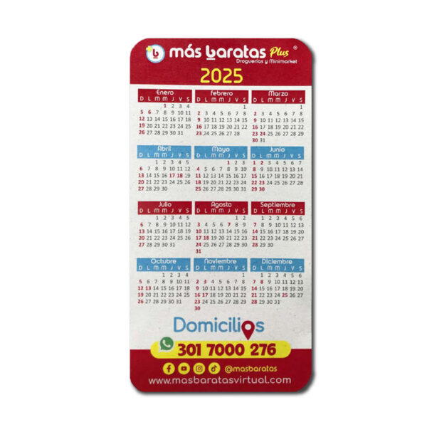 Calendario Magnético en material ecológico