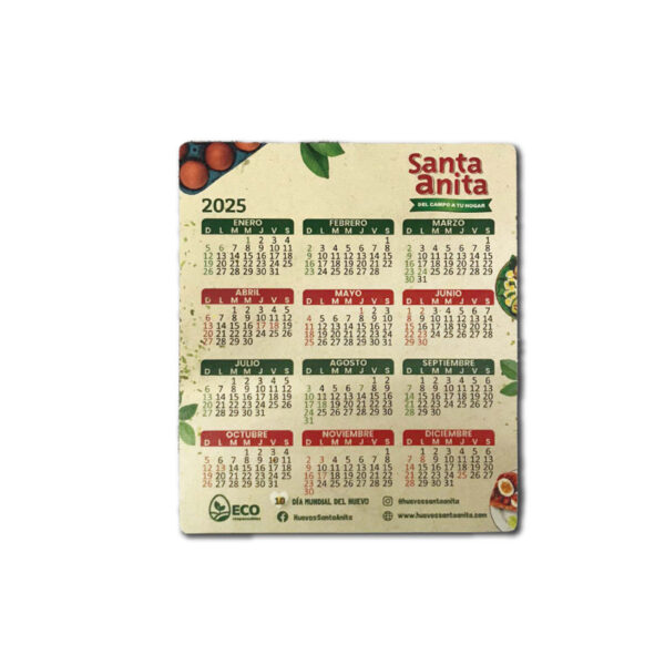 Calendario magnético en material ecológico Santa Anita.