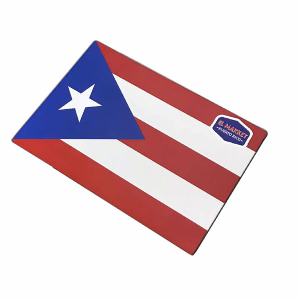 Mousepad personalizado con diseño de la bandera de Puerto Rico con marca el market.