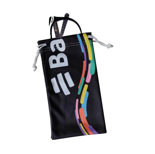 estuche de microfibra con diseño corporativo y la marca de bancolombia.