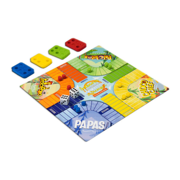 Juegos de mesa imantados, parqués magnético personalizado con productos de la marca chefritos.
