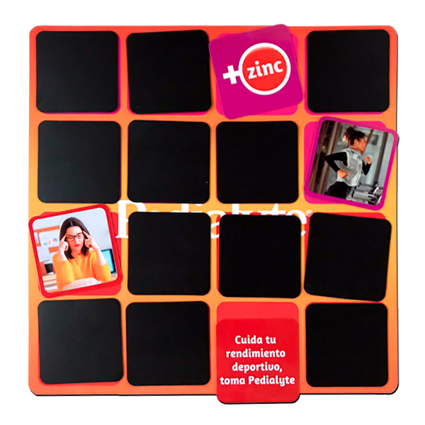 Juego magnético “Busca la pareja” personalizado con la marca Pedialyte.