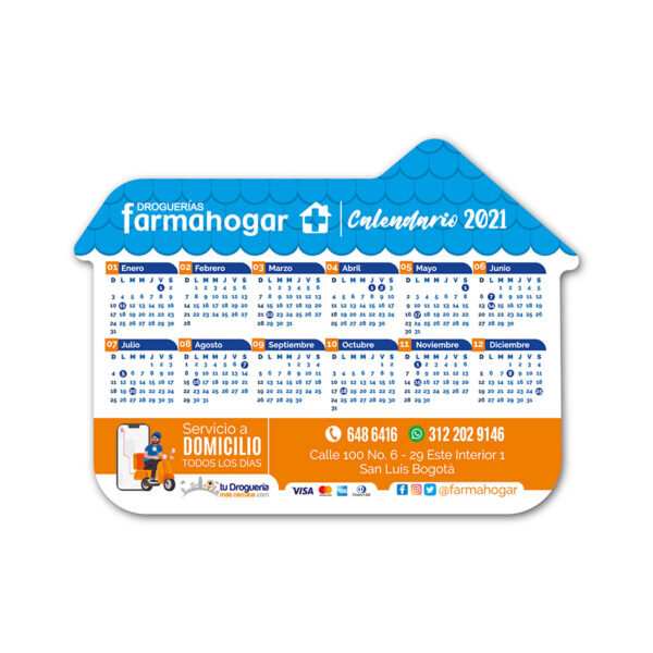 Calendarios magnéticos para Farma Hogar - Simetria